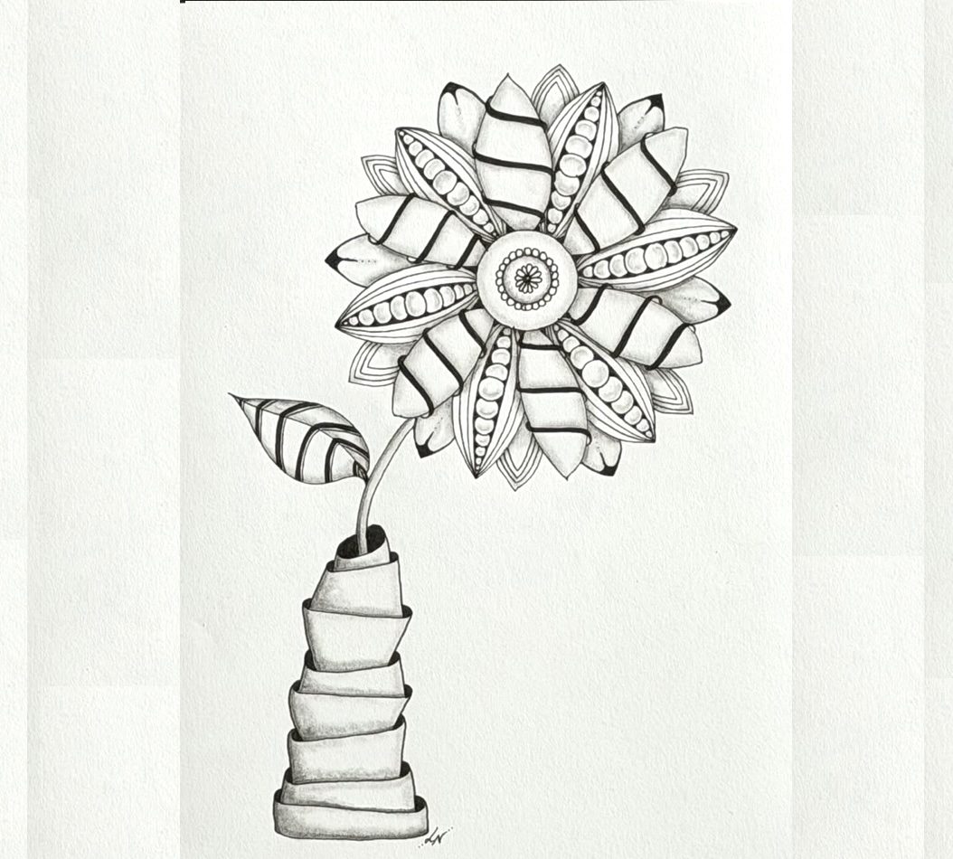 Zentangle Workshop: Sunflower in Zenstacked Vase