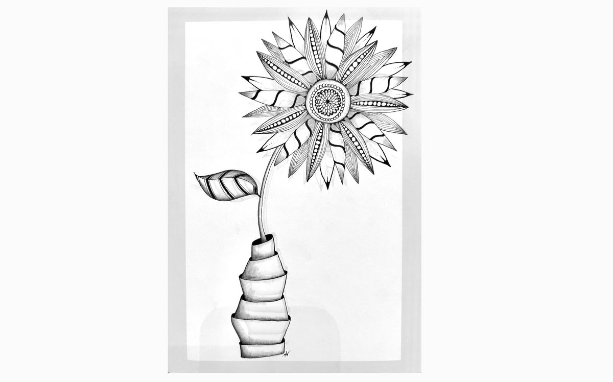 Zentangle Workshop: Sunflower in Zenstacked Vase