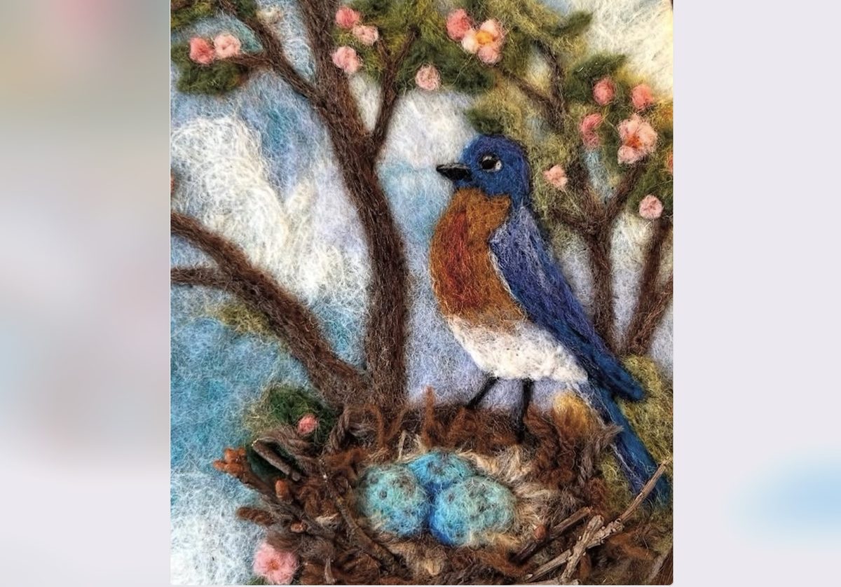 Felting Workshop "Painting with Wool"  Bluebird