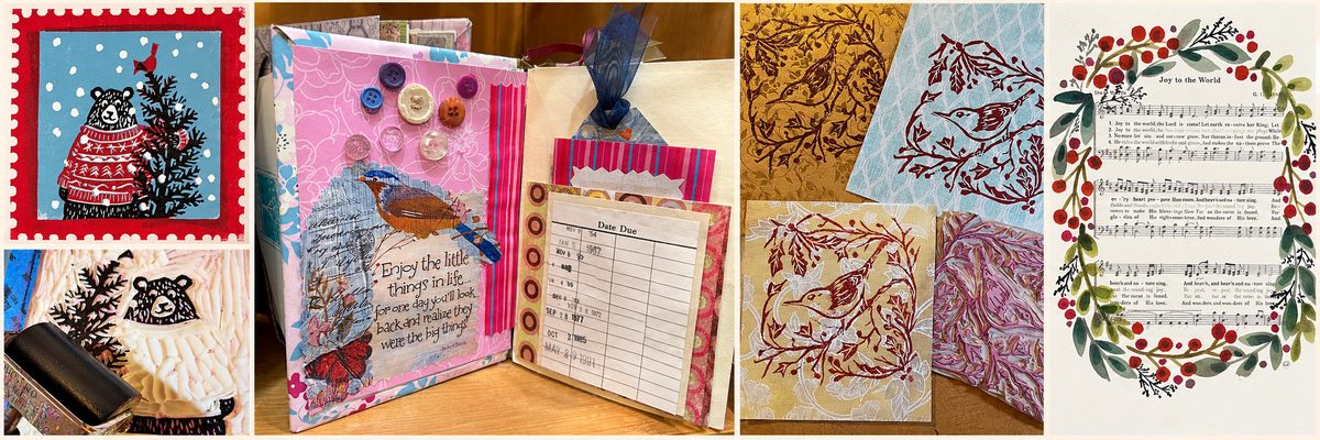 Printmaking, Junk Journals & Holiday workshops with Christine